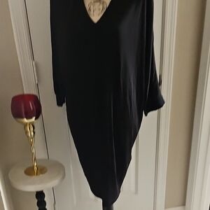 DKNY Chic Black Long Sleeve Dress